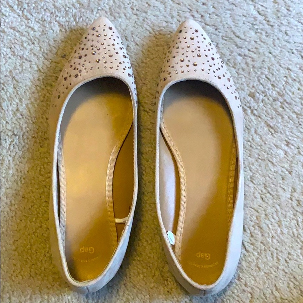 GAP suede gem pointed toe flats